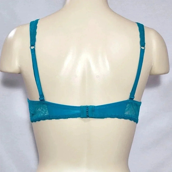 36D Xhilaration Unlined T-Shirt Lace Underwire Bra Teal Green New with Tags - Picture 4 of 6